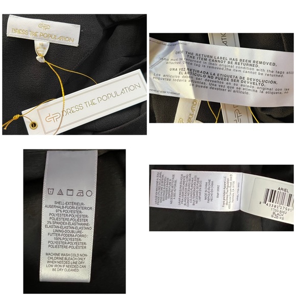 Dress The Population Black Ariel Maxi Gown Dress XS - Picture 8 of 8